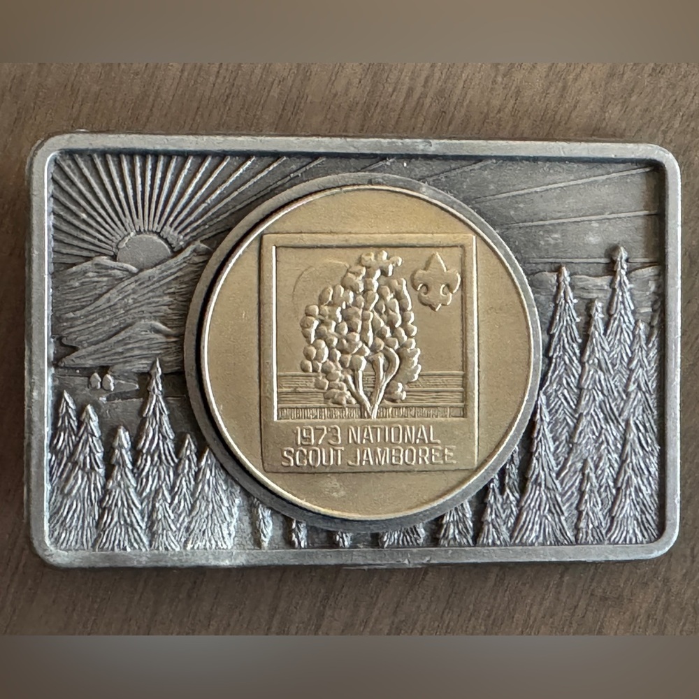 1973 National Scout Jamboree Commemorative Coin belt buckle